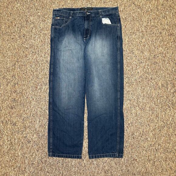 Vintage Southpole Jeans Baggy Size 40x31 Skater Y2K Faded Blue Brown Tab 4180 - Picture 2 of 7